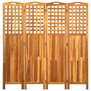 4-panelový paraván 161x2x170 cm masívne akáciové drevo