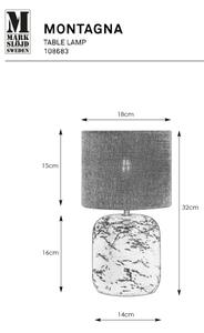 Markslöjd 108683 - Stolná lampa MONTAGNA 1xE14/40W/230V 32 cm béžová/čierna