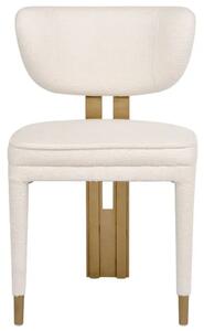 LivinHill Designová jídelní židle Modig M3-14 bouclé bílá/zlatá