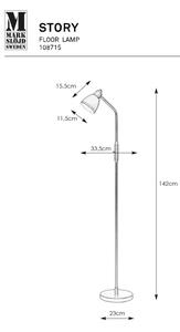Markslöjd 108715 - Stojacia lampa STORY 1xE14/40W/230V mosadz