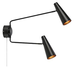 Markslöjd 108690 - Nástenná lampa PEAK 2xE14/40W/230V čierna