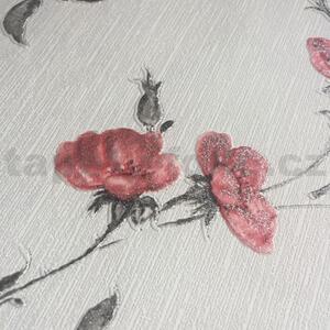 Vliesové tapety, kvety ruží červené, Allure 429020, IMPOL TRADE, rozmer 10,05 m x 0,53 m