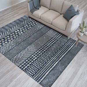 Dizajnový koberec s decentnými vzormi Modrá