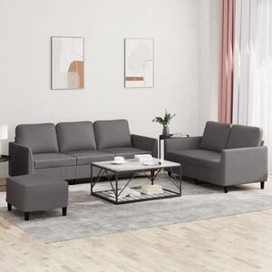 Maison Exclusive – 3-dielna sedacia súprava s vankúmi, sivá umelá koa