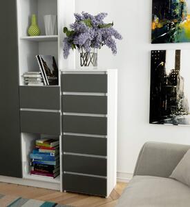 Ak furniture Komoda so zásuvkami CL6 40 x 109 cm bielo-šedá