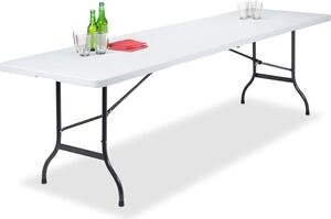 BDW skladací záhradný stôl Skladací stôl 240x75 cm s plastovým dradlom na prenáanie