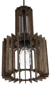 Závesná lampa tmavé drevo MDF kov stropné svietidlo otvorené tienidlo boho štýl obývačka jedáleň