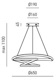 Gea Luce DIVA S G BIANCO - LED Stmievateľný luster na lanku DIVA LED/44W/230V biela