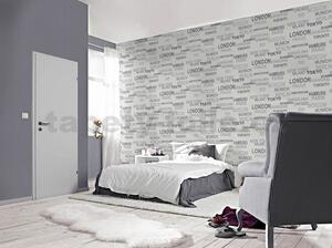 Vliesové tapety na stenu nápisy sivé, biele 766707, rozmer 10 m x 0,53 m, IMPOL TRADE
