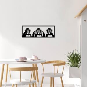 Wallity Nástenná dekorácia Three Monkeys čierna - M