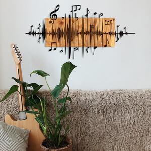 Wallity Nástenná drevená dekorácia MUSIC hnedá/čierna