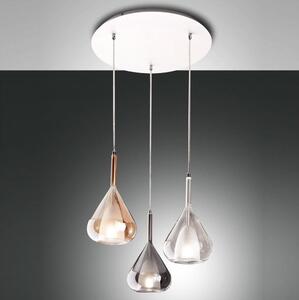 Fabas Luce 3481-47-297 - Luster na lanku LILA 3xE27/40W/230V zlatá/šedá/číra
