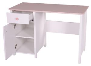 Písací stôl LUNA 03 biela/ružová