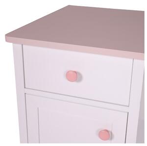 Písací stôl LUNA 03 biela/ružová