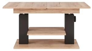 Szynaka Výškově nastavitelný rozkládací konferenční stolek Moduvo 120/170 cm dub Halifax/černý