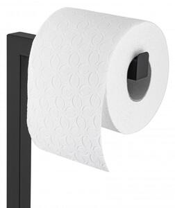 Erga Saki, držiak na toaletný papier a toaletnú kefu 20x20x65 cm, čierna matná-hnedá, ERG-YKA-PD.SAKI-BLK
