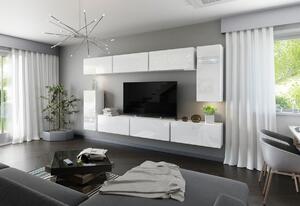 Obývacia stena ELPASO 3 + LED, biela/biela lesk