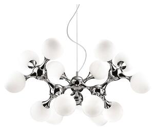 Ideal Lux - Závesný luster na lanku NODI 15xE14/28W/230V pr. 105 cm lesklý chróm/biela