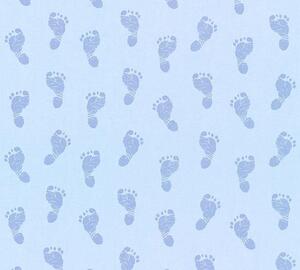 Detské vliesové tapety na stenu Little Stars 35863-2, rozmer 10,05 m x 0,53 m, detské stopy modré, A.S.Création