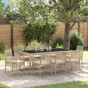 Maison Exclusive - Záhradný jedálenský set 9 pcs Béžová polyratan