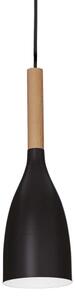 Ideal Lux - Závesný luster MANHATTAN 1xE14/40W/230V priemer 11 cm čierna/buk