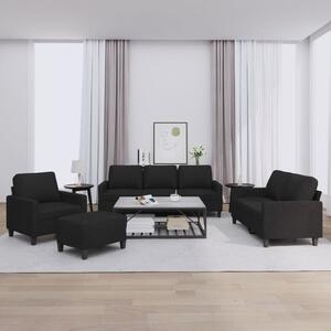 Maison Exclusive – 4-dielna sedacia súprava s vankúmi, ierna látka