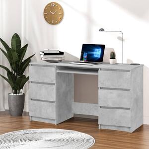 Maison Exclusive - písací stôl betónovo sivý 140x50x77 cm drevený materiál