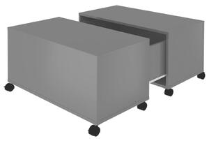 Konferenčný stolík lesklý sivý 75x75x38 cm drevotrieska