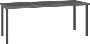 Maison Exclusive - Záhradný jedálenský stôl ierny 180x70x73 cm polyratanový
