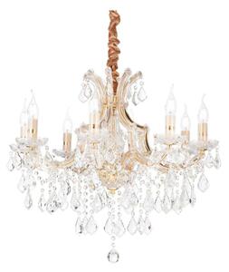 Ideal Lux - Krištáľový luster na reťazi NAPOLEON 8xE14/40W/230V pr. 67 cm zlatá
