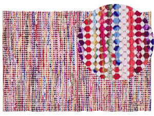 Koberec viacfarebný polyester bavlna 160 x 230 cm obdĺžnikový ručne tkaný boho eklektický