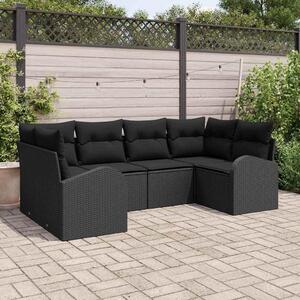 Maison Exclusive - Záhradný nábytok s vankúmi 6 ks ierny Poly Rattan