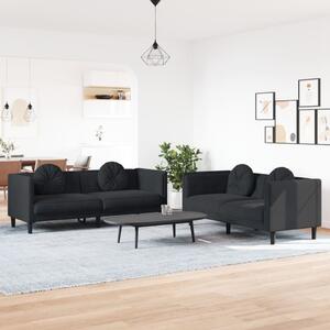 Maison Exclusive – 2-dielna sedacia súprava s vankúmi, ierny zamat