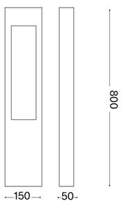 Ideal Lux - Vonkajšia lampa VEGA 1xG9/15W/230V 80 cm IP44 hnedá