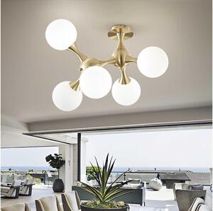 Ideal Lux - Prisadený luster NODI 5xE14/28W/230V 50x55 cm mosadz/biela