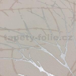 Vliesové tapety na stenu Belinda 6716-20, vetvičky krémové na bielej štruktúre, rozmer 10,05 m x 0,53 m, Novamur 81879