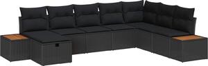 Maison Exclusive - Záhradný nábytok s vankúmi 8 ks ierny Poly-rattan