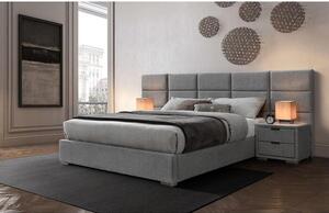 Čalúnená posteľ Ludvig 160x200, sivá, bez matracov a ÚP