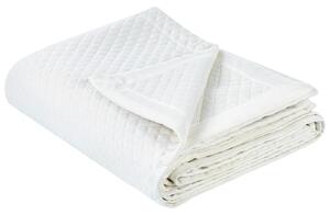 Prikrývka na posteľ krémová biela polyester 200 x 220 cm reliéfny vzor deka pléd klasický štýl spálňa