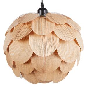 Závesná lampa prírodná bambusová drevo tvar šišky kužeľa moderný štýl obývačka jedáleň