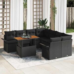 Maison Exclusive - Záhradný nábytok s úloným priestorom 9 ks ierny Poly Rattan