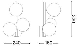 Ideal Lux - LED Nástenné svietidlo PERLAGE 3xG9/3W/230V zlatá/biela