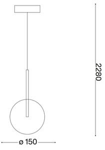 Ideal Lux - LED Luster na lanku EQUINOXE 1xG4/2W/230V pr. 15 cm mosadz/číra