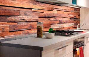 Samolepiace tapety za kuchynskú linku, rozmer 180 cm x 60 cm, drevená stena, DIMEX KI-180-063