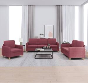 Maison Exclusive – 3-dielna sedacia súprava s vankúmi, vínovoervená látka