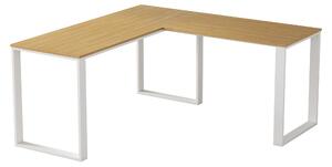 Rohový kancelářský stůl Houseland Nuvia Home 03 160 cm dub/bílý