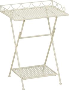 Mica Decorations Marseille balkónový stolík – polička na rastliny – 50 x 38 x 68 cm – odkladací stolík – odolný voči poveternostným vplyvom – balkónový nábytok – biela farba