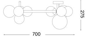Ideal Lux - LED prisadený luster PERLAGE 10xG9/3W/230V priemer 70 cm čierna/dymová