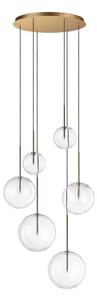 Ideal Lux - LED Luster na lanku EQUINOXE 6xG4/2W/230V pr. 65 cm mosadz/číra