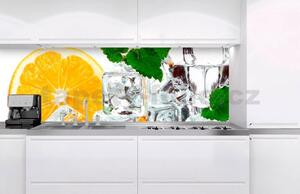 Samolepiace tapety za kuchynskú linku, rozmer 180 cm x 60 cm, citrón a ľad, DIMEX KI-180-023